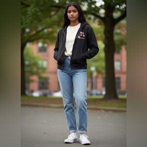 Disney Black Hoodie Youth‎ XLarge Embroidered Mickey